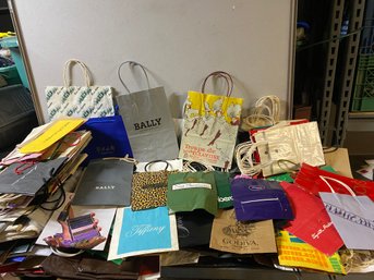 Massive Lot Of Vintage 1970s To 1990s Designer Shopping Bags Gucci Saks Macys Tiffany