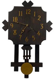 Antique Arts  Crafts 28' Wall Clock By National Clock CO