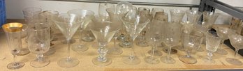 Lot Of Random Misc Glassware Wine Glasses Liquor Glasses Some Ornate Cool Ones