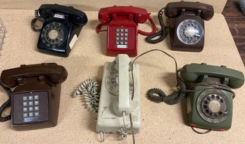 Lot Of Vintage Rotary And Push Button Landline Telephones Phones