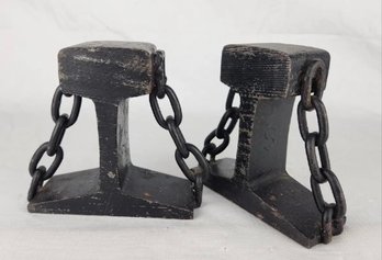 Vintage Anchor-Like Nautical Heavy Metal Book Ends The Pair Weighs Almost 11lbs