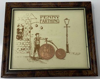 Framed Vintage Penny Farthing Coin Set