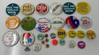 Lot Of Vintage And Modern Pins Variety Of Eras And Subject Matter