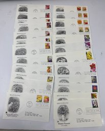 Lot Of 24 First Day Covers Of Flowers