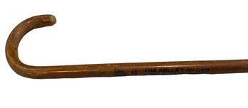 Wooden Vintage Advertising Kelley Island Lime And Transport Co 34.5in Tall Walking Stick Cane