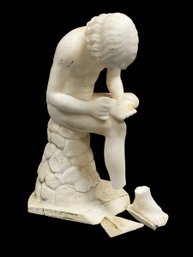 High Quality Spinario Boy Pulling A Thorn From Foot Marble Statue Over 50lbs 20In Tall READ DETAILS