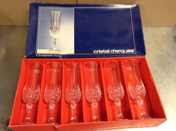 Cristal D'arques Six Longchamp Crystal Flutes