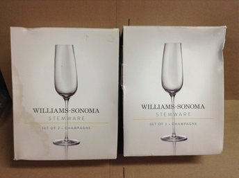 Set Of 4 Williams Sonoma Stemware Champagne Glasses