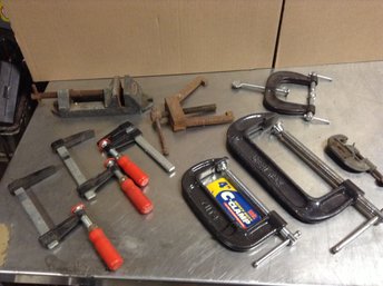 Heavy Duty C-clamps, Small Vise And Other Clamps