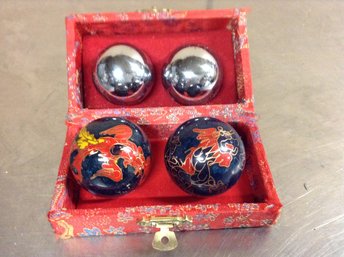 Two Sets Of Chinese Stress / Meditation Balls