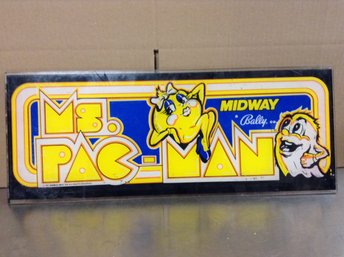 Vintage Arcade Marquee Topper - Ms. Pac-man - Midway