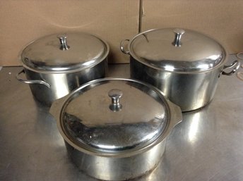 Set Of 3 Letang & Remy Made In France Cookware Pots With Lids