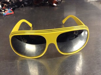 Vintage Yellow Made In Italy Eye/sun Glasses
