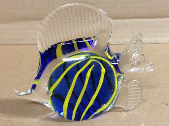 Blue And Yellow Fish Paperweight