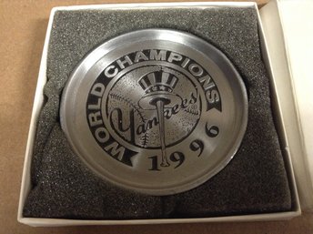 1996 New York Yankees World Champions Pewter Coaster By Balfour