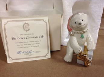 The Lenox Christmas Polar Bear Cub Figure