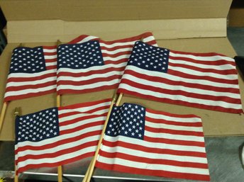 Lot Of 5 American Flags