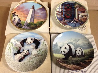Panda Bears, Cats, Lighthouse - Limited Edition Collector Plates