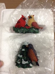 Bradford Exchange Songbird Tree Collection - Cardinals With Leaves And Robin With Tree