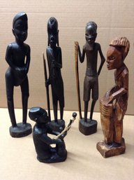 Lot Of African Handcarved Wooden Statues