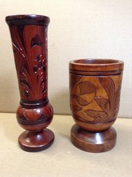 Handcarved Wooden Vase/pot