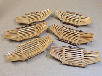 Set Of 6 Bamboo Serving Trays