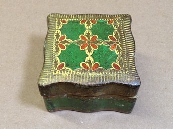 Vintage Florentia Hand Made In Italy Wooden Trinket Box