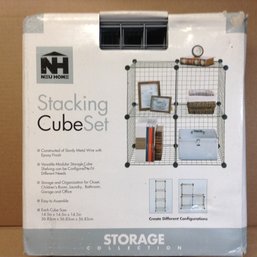 New Home Storage Shelving Metal Wire Stacking Cube Set