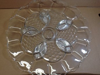 Beautiful Huge 22' Diameter Glass Art Table Centerpiece Plate - Home Decor