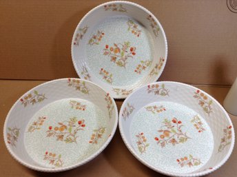 Lot Of 3 Melamine Ware 12' Serving / Pie Dishes