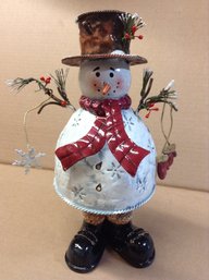 12' Tall Metal Snowman Christmas Holiday Home Decor Figure