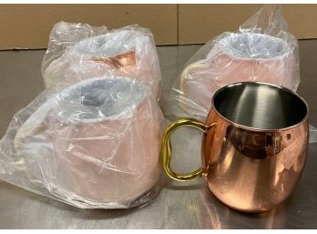 Lot Of 4 Matching Metal/copper,aluminum Cups