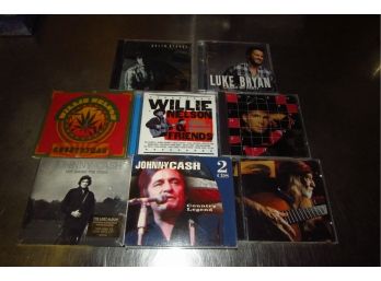 Lot Of Country Music CDs (Johnny Cash, Willie Nelson, Garth Brooks, Luke Bryan)