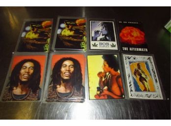 New Old Stock Vintage Postcard / Stickers Lot Including Bob Marley, Dr Dre, Jimi Hendrix