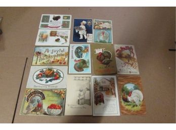 Lot Of Vintage Thanksgiving Postcards Paper Euphemera Early 1900s