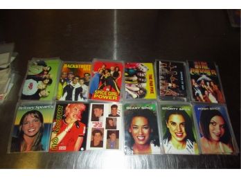 New Old Stock Vintage Postcard / Stickers Lot Including Spice Girls, No Doubt, Backstreet Boys, Britney Spears