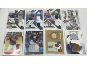 Lot Of 8 Baseball Patch Relic Bat Cards