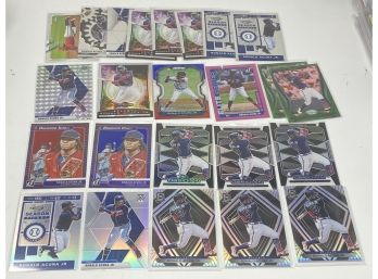 Lot Of 24 Ronald Acuna Jr Atlanta Braves Cards Great Parallels And Nice Looking Cards