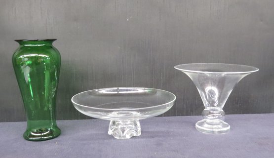 Lot 3 Pieces Of Signed Steuben Glass