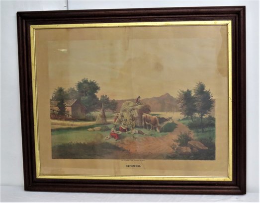 Large Folio Haskell And Allen Colored Print 'Summer'