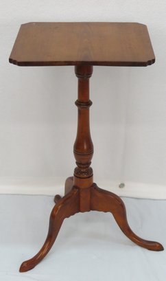 Queen Ann Mahogany Candle Stand With Cut Corner Top