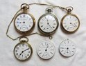 Four (4) Pocket Watches And Two (2) Movements