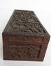 Chinese Elaborately Carved Glove Box With Original Hinges And Lock