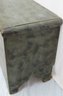 Paint Decorated Blanket Box With Boot Jack Ends, Blue/green And Black Smoke Decoration