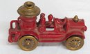 Three Cast Iron Toy Fire Pumpers