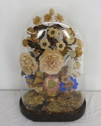 Glass Dome With Paper Flowers