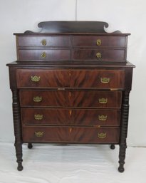Post Front Mahogany Chest With 4 Drawer Deck Top