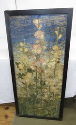 Framed Tapestry Of Hollyhocks