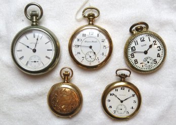 Five (5) Pocket Watches As Is