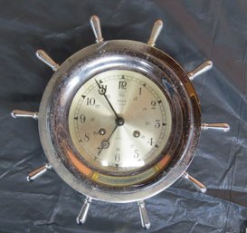 Salem Nickel Plated Brass Ships Clock